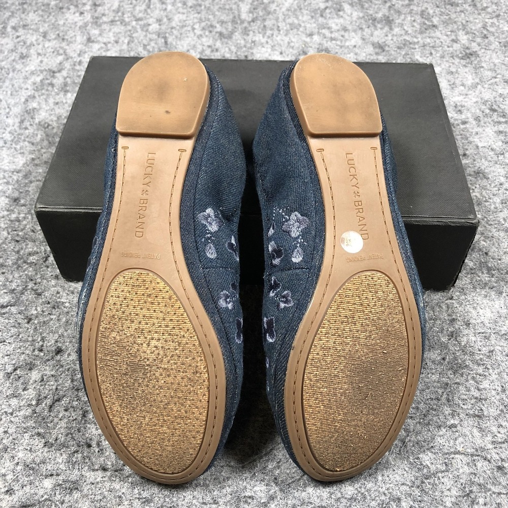 Lucky Brand Shoes Womens Size 7 Blue Denim Floral Slip On Ballet Flats LP-ECHO2 - Picture 16 of 16
